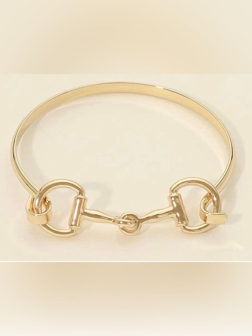 Sensibling Gold Tone  Horsebit Hook Bangle Bracelet